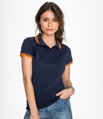  Cotton Polos - Ladies Contrast