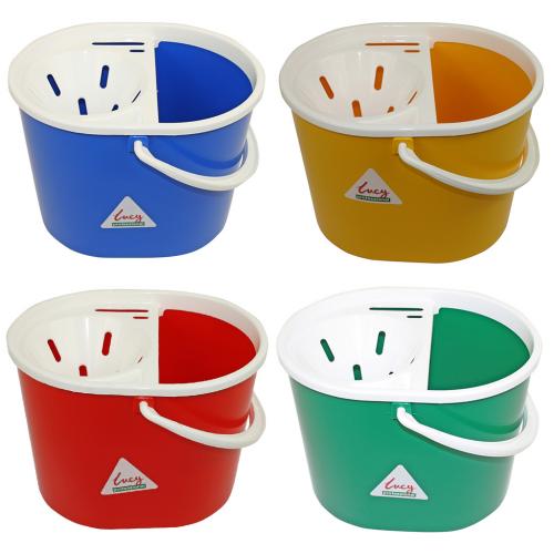 Lucy Oval Mop Bucket Plastic 7lt -      R/B/Y/G