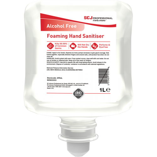 SC Johnson Instant Foam                 Alcohol Free Pure Hand Sanitiser        AFHS1L