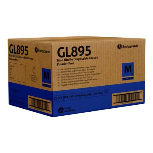 Bodyguards Disposable Nitrile Gloves    Powder Free GL8952 Light Blue           - Medium