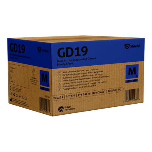 Shield2 Disposable Nitrile Gloves       Powder Free -  Blue