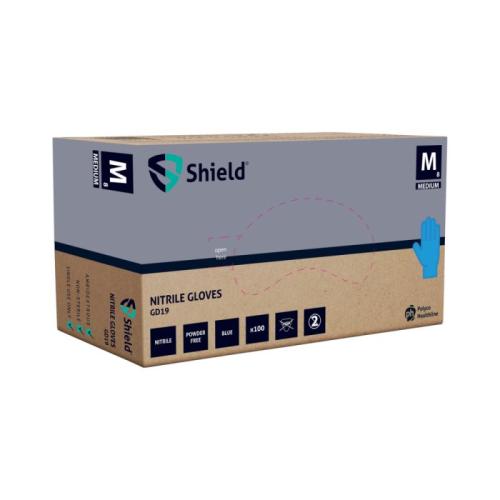 Shield2 Disposable Nitrile Gloves       Powder Free GD19L Blue                  - Large