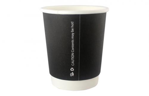 Double Wall Hot Cup Matt Black 8oz      D04002