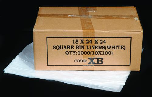 Square Waste Bin Liner 15x24x24"