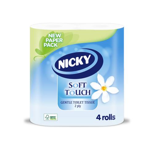 Nicky SOFT TOUCH Toilet Roll            2ply White                              420431