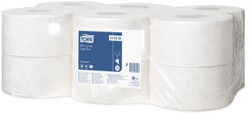 Tork Mini Jumbo Toilet Roll             2ply White                              120238