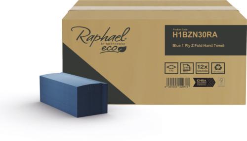 Raphael 1Ply Eco Blue Hand Towel Z Fold H1BZ30RA