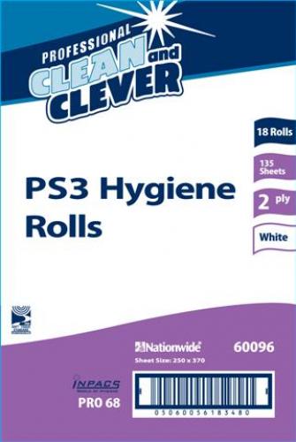 Essentials Hygiene Roll H2W240          2ply White 250mm (10")