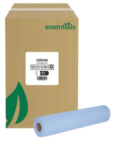 Essentials Hygiene Roll PS1/ H2B240     2ply Blue 250mm (10")                   60098