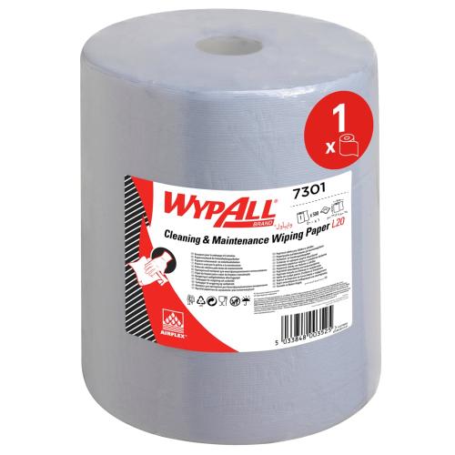 Wypall L20 Extra + Roll 7301 - 2ply Blue