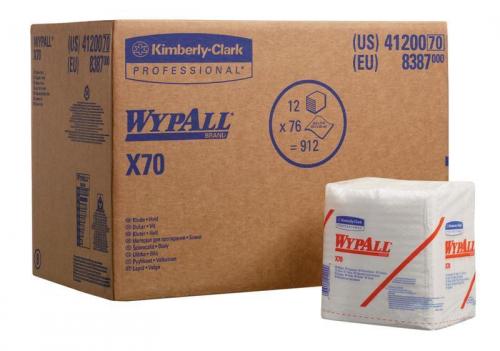 Wypall X70 Qtr. Folded Cloths 8387      1ply White