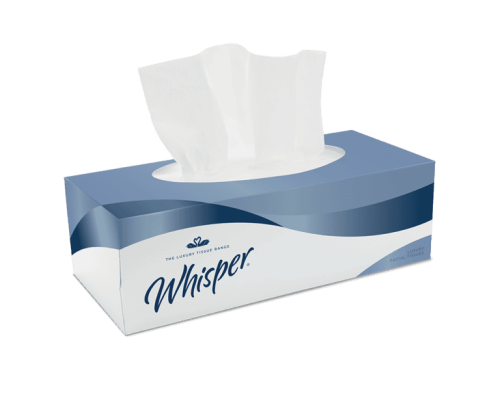 Whisper Luxi Facial Tissues             2ply White