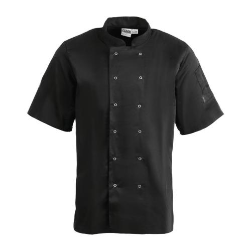 Whites Vegas Unisex Chef Jacket Short Sleeve Black - L