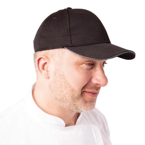 Chef Works Cool Vent Baseball Cap Gray Trim - One Size