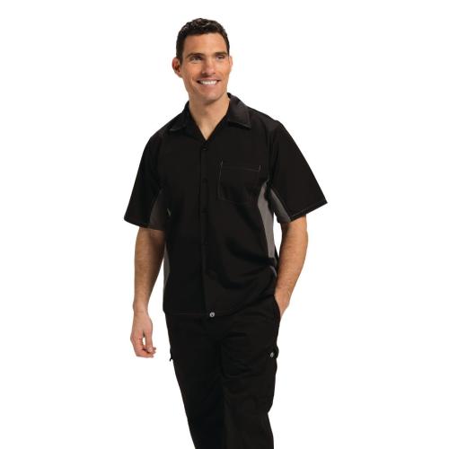 Chef Works Contrast Shirt Black & Grey - Size L (B2B)