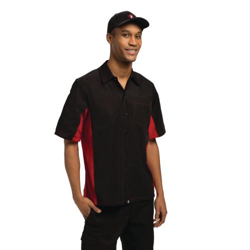 Chef Works Contrast Shirt Black & Red (CSMC) - Size XXL (B2B)