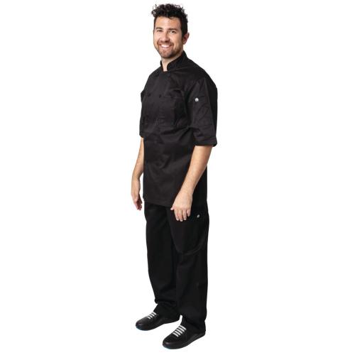 Chef Works Montreal Basic Black Cool Vent Chef Jacket (JLCV) - Size 3XL