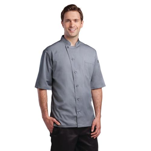 Chef Works Ventilated Coat Short Sleeve Grey with Black Panels - Size L