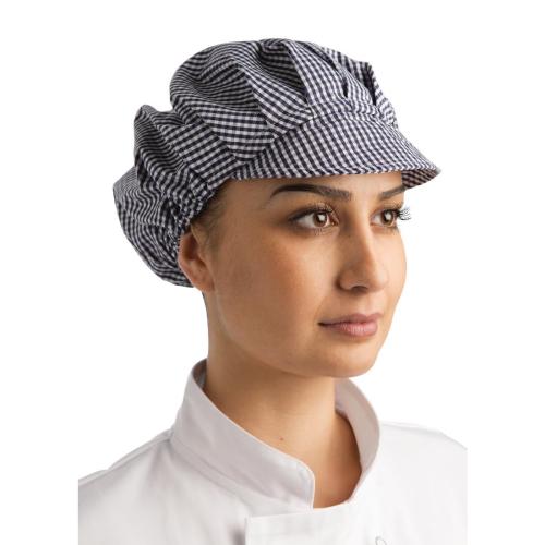 Whites Peaked Hat - Blue Check