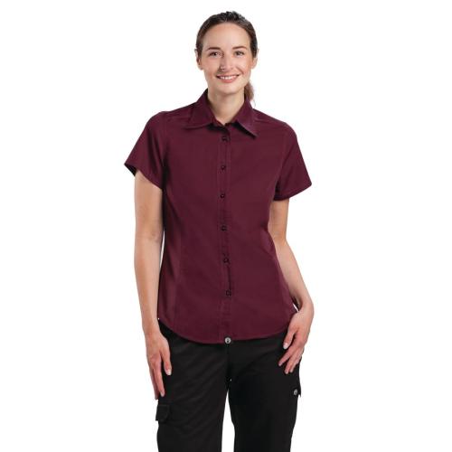 Chef Works Ladies Merlot Cool Vent Chef Shirt Polycotton - Size L