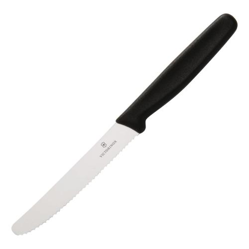 Victorinox Standard Black Handle Tomato/Table Knife Wavy Edge - 11cm