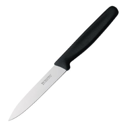Victorinox Standard Black Handle Paring Knife Pointed Tip - 10cm