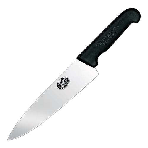 Victorinox Fibrox Black Handle Carving Knife Extra Broad Blade - 20cm
