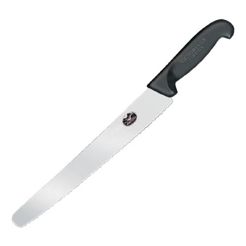 Victorinox Fibrox Black Handle Pastry Knife Wavy Edge - 26cm