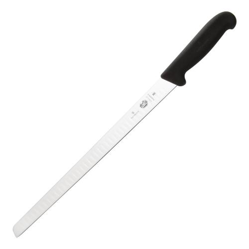 Victorinox Fibrox Black Handle Salmon Knife Fluted Edge Flexible Blade - 30cm