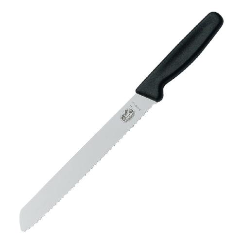 Victorinox Standard Black Handle Bread Knife Wavy Edge - 21cm
