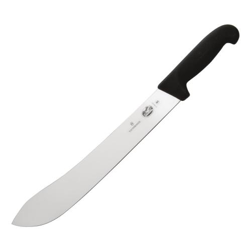 Victorinox Fibrox Black Handle Safety Nose Slaughter and Butcher's Knife - 31cm