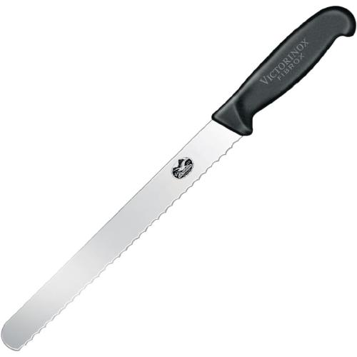 Victorinox Fibrox Black Handle Larding Knife Wavy Edge Round Tip - 30cm