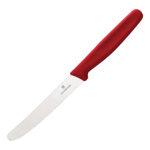 Victorinox Standard Red Handle Tomato/Table Knife Wavy Edge - 11cm