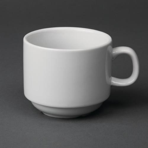 Olympia Whiteware Teacup Stackable - 200ml 6 7/10fl oz (Box 12)