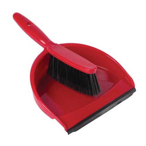 Jantex Soft Dustpan and Brush Set Red SpotOn Supplies