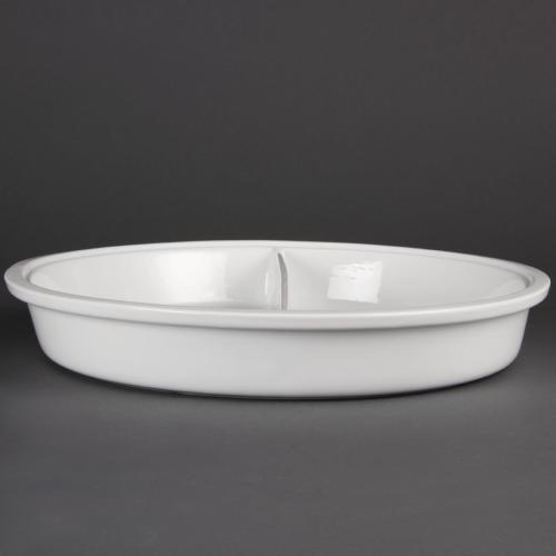 Olympia Whiteware Divided Round Dish - 3500ml 118 3/10fl oz (Box 1)
