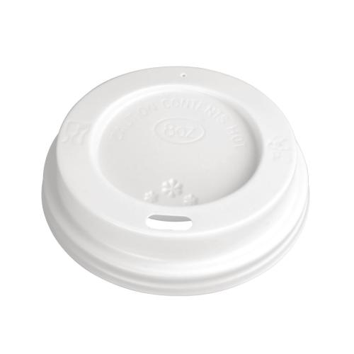 Fiesta Recyclable Lid for Hot Cups- White 8oz (Box 1000)