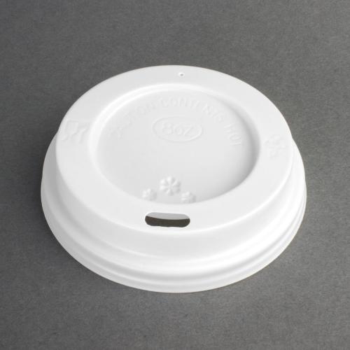 Fiesta Recyclable Lid for Hot Cups- White 8oz (Sleeve 50)