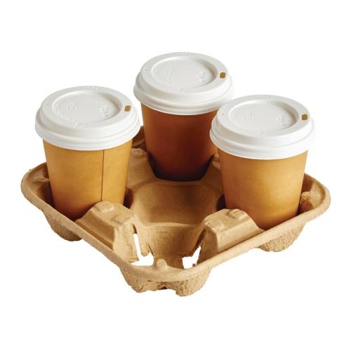 Moulded Pulp 4 Cup Carry Tray (Box 160)