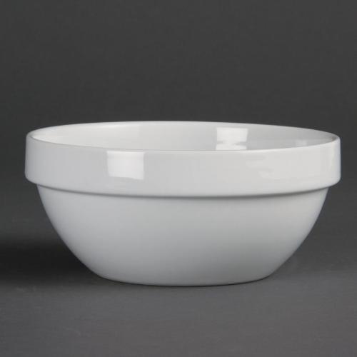 Olympia Whiteware Stacking Bowl White - 540ml 18.2fl oz (Box 12)