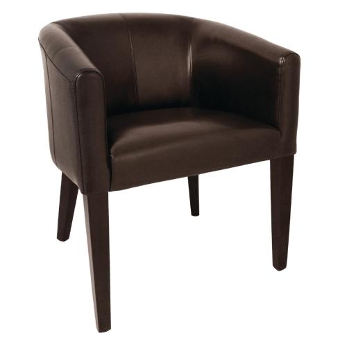 Bolero PU Leather Tub Arm Chair Dark Brown