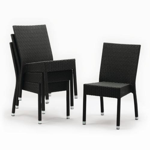 Bolero Wicker Side Chair Charcoal (Pack 4)