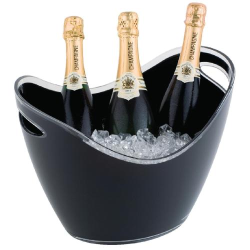 Wine/Champagne Bowl Acrylic Black - 255x350x270mm
