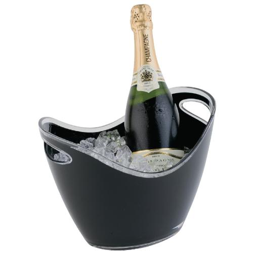 Wine/Champagne Bowl Acrylic Black - 210x270x200mm