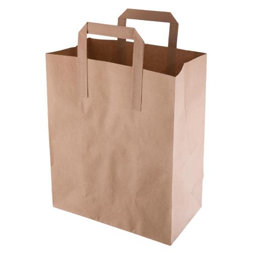 EDLP Fiesta Recyclable Brown Paper Bag with Handles Medium (Pack 250)