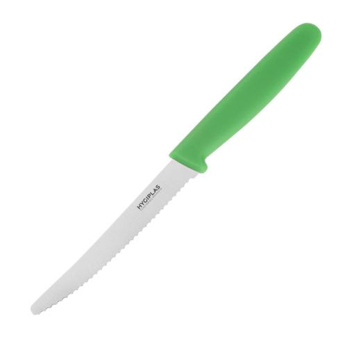 Hygiplas Tomato Serrated Knife Green - 4"