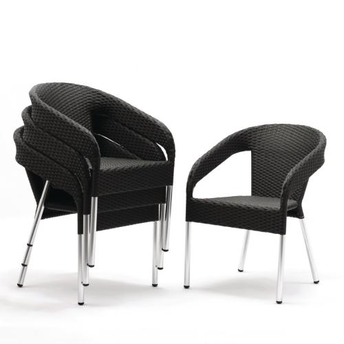 Bolero Wicker Wraparound Bistro Chair (Pack 4)