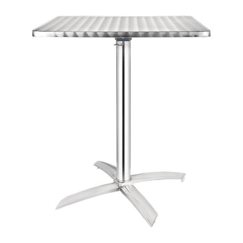 Bolero Square Pedestal Bistro Table St/St Flip Top - 600mm