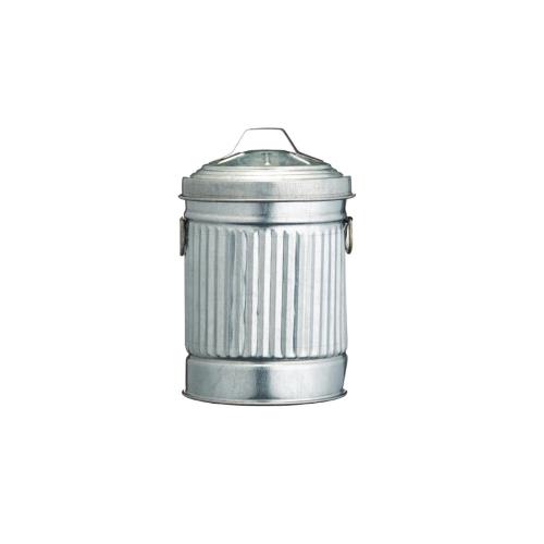 Galvanised Mini Serving Dustbin with Lid - 130x85mm