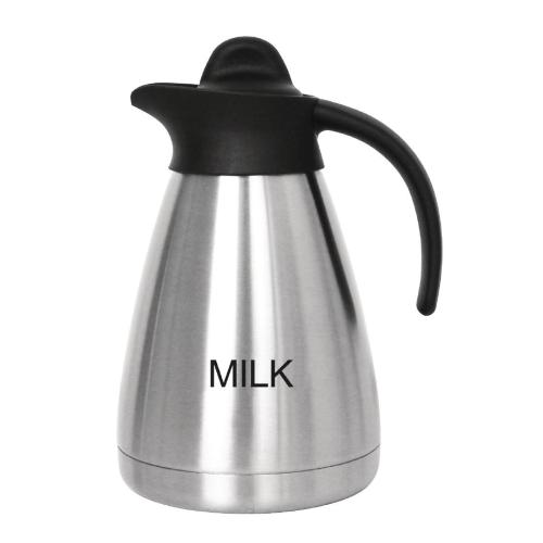 Olympia Vacuum Jug Etched "Milk" with Screwtop - 1Ltr 33.8fl oz